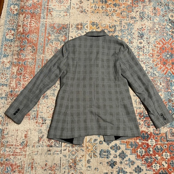 Loft grey plaid double-breasted blazer - Picture 7 of 10
